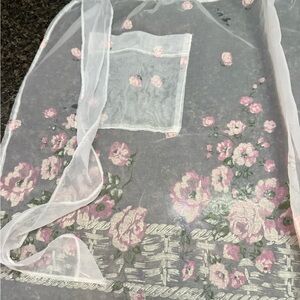Gorgeous vintage Sheer pink floral apron